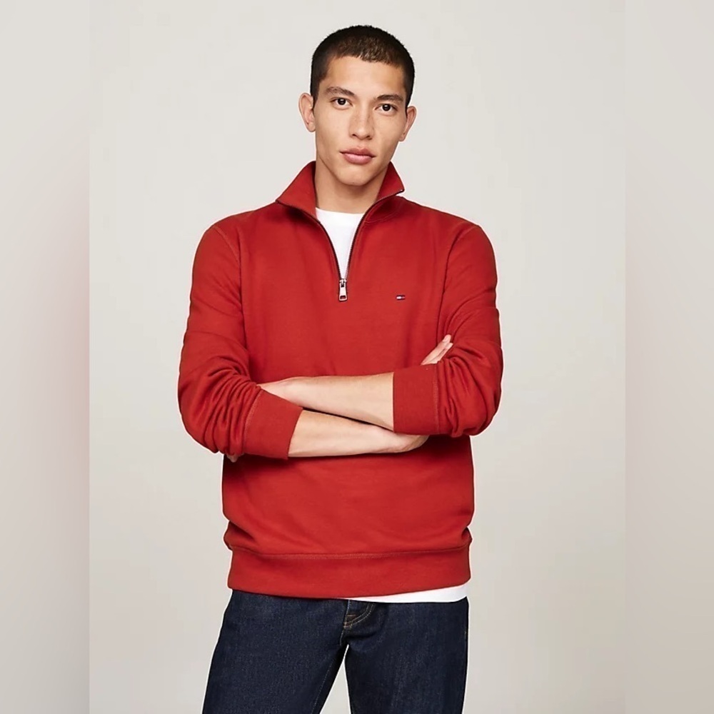 New Tommy Hilfiger Sz Lg Quarter-Zip Mock Turtleneck Sweatshirt